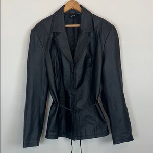 Boutique Europa Women's Black 100% Leather Jacket size 18